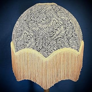 William Morris Larkspur Ebony Gold Inverted Dome Fabric Lampshades Available In 4 Sizes