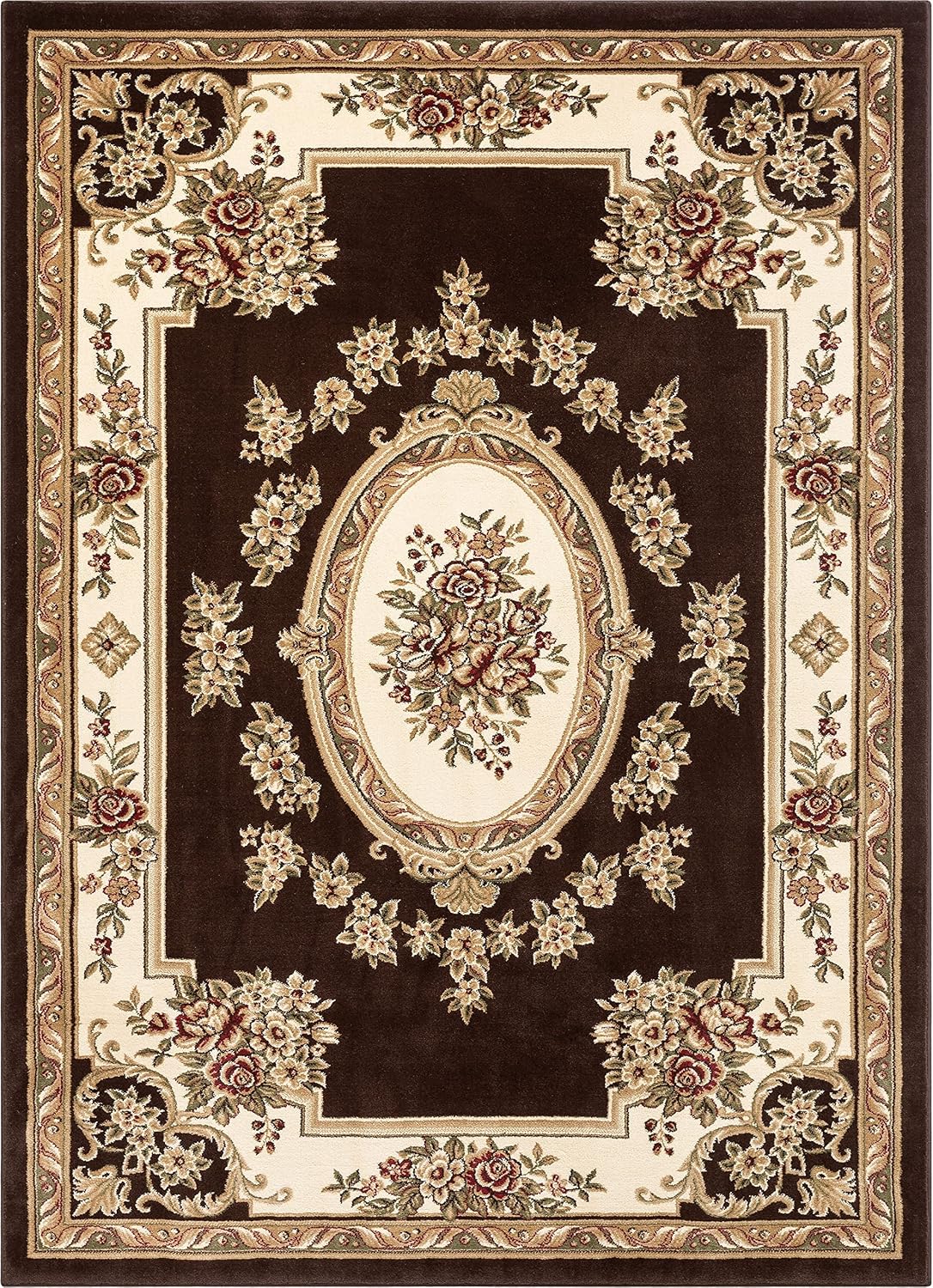Ivory Elegance 5' x 7' Easy-Care Stain-Resistant Area Rug