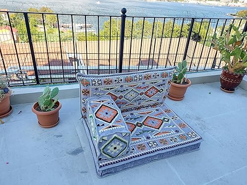 Miniatura 3 de arabicsofa Sofá de piso pequeño - Sofá modular turco hecho a mano con asientos bajos estilo Majlis