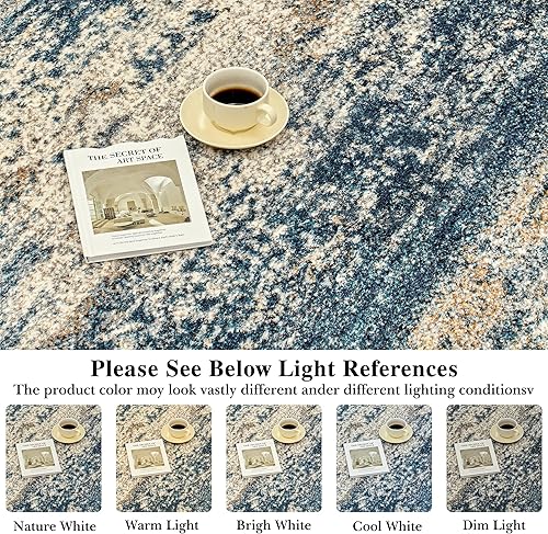 Miniatura 9 de Art&Tuft Alfombra de área lavable de 9 x 12 pies, con parte trasera antideslizante, alfombra abstracta de 9 x 12 pulgadas, alfombras resistentes a