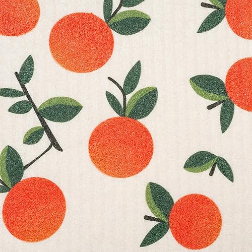 Miniatura 10 de Paquete de 2 paños de cocina suecos con estampado de corazón rojo, esponjas reutilizables para limpiar platos, lavable a máquina, mide 7.87 x 6.88