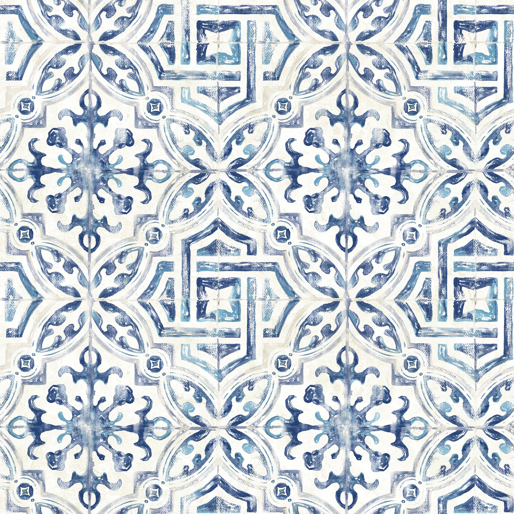 Warner 3117-12332 Sonoma Spanish Tile Wallpaper, Blue