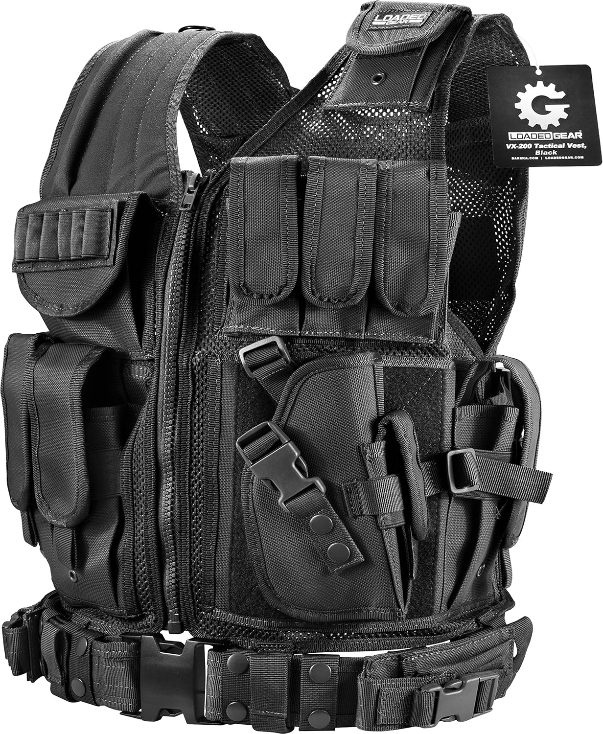 BARSKA BI13196 Loaded Gear Plus Size Tactical Vest VX-200 (Black) Right Hand : Sports & Outdoors