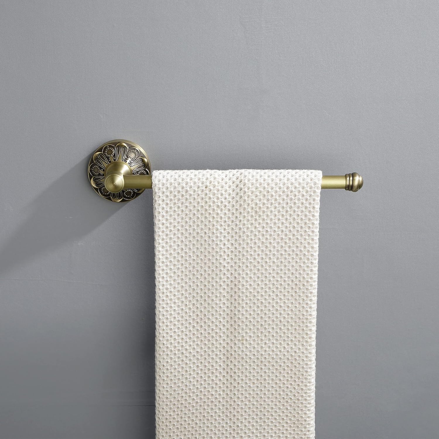 12 Inch Hand Towel Bar + Single Toothbrush Holder, Brass Bathroom Accessories Set