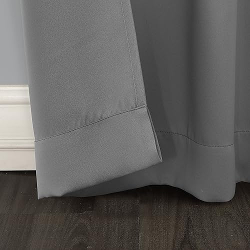 Miniatura 3 de Sun Zero Easton Panel de Cortina Opaca con Ojales de Ahorro de Energía, 40" x 63", Gris, Gris