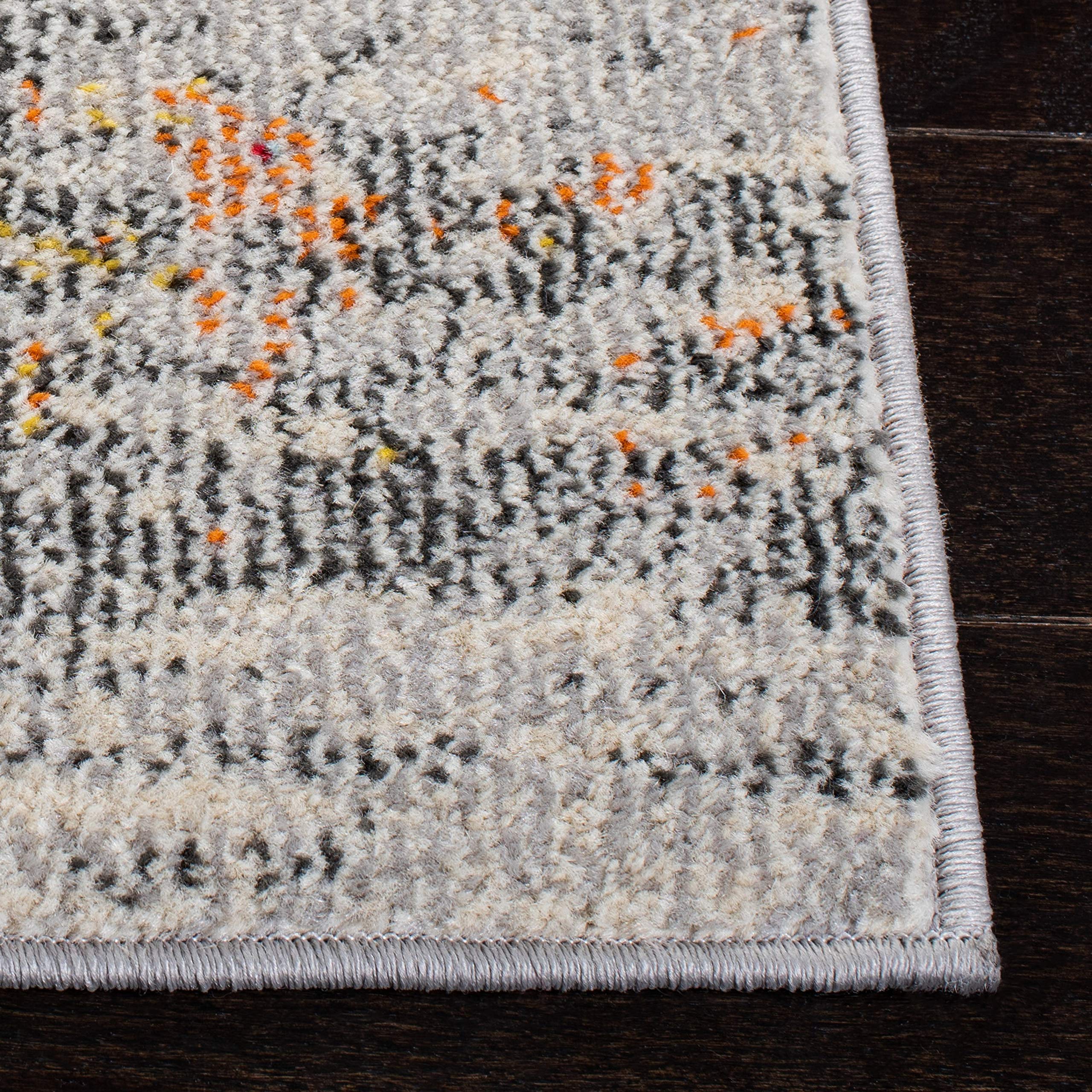 Safavieh Boho Rug for Living Room Dining Room, Bedroom - Madison Collection, Short Pile, in Grey and Gold, 91 x 91 cm - Image 4