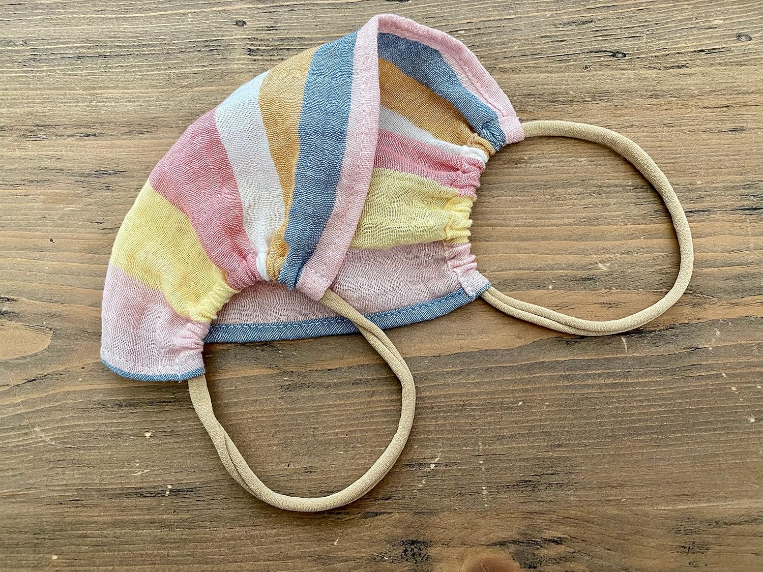 Adult Face Mask, Breathable, Single Layer, Cotton, Lightweight, Adjustable, and Reversible (Colorful Stripes)