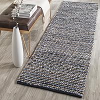 Vista 1 de SAFAVIEH Cape Cod Collection - Alfombra de pasillo, 2 pies 3 pulgadas x 8 pies, azul, tejido plano trenzado de algodón y yute, ideal para zonas