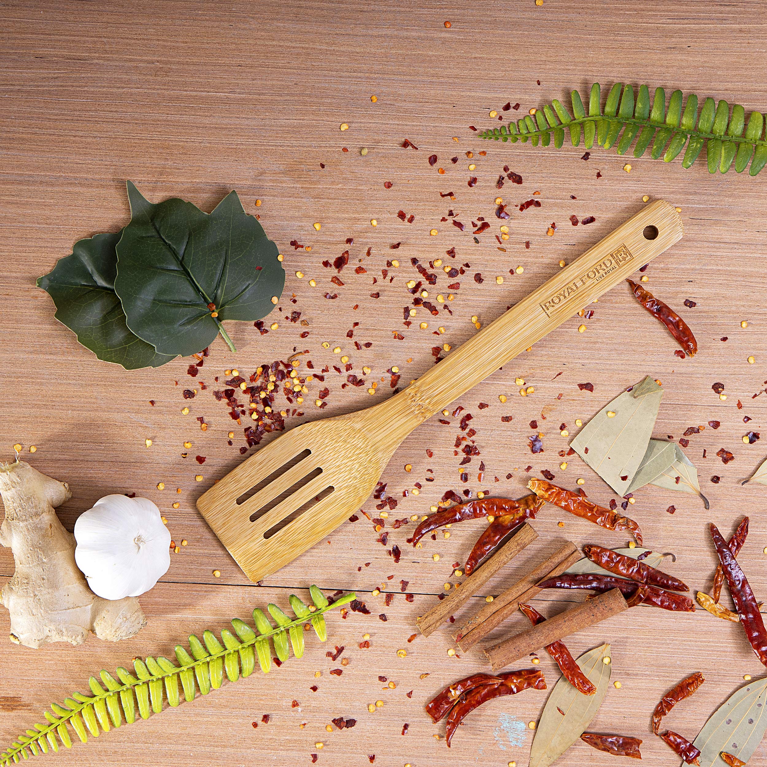 Bamboo Slotted Turner, Multi-Colour, RF5111