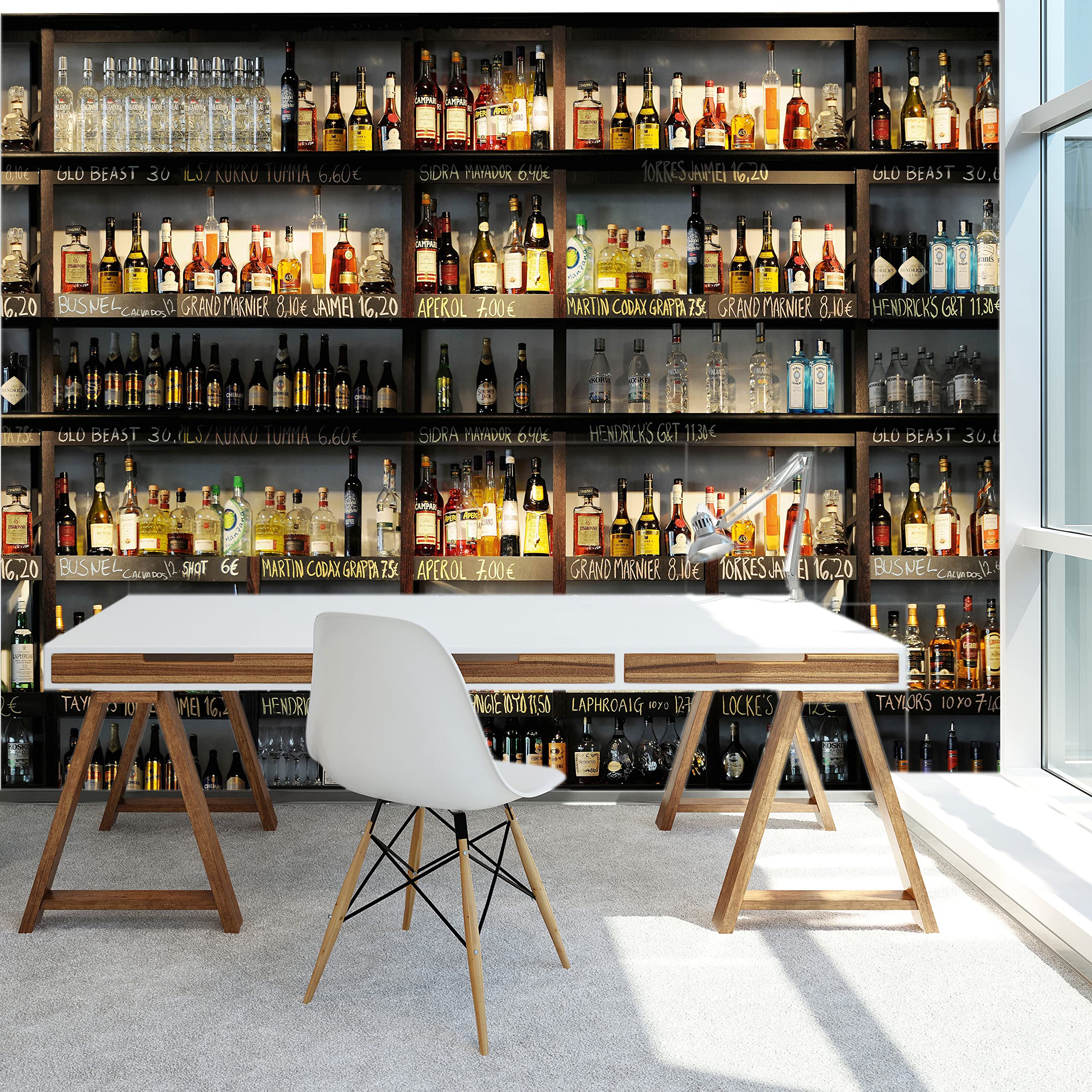 Carta Da Parati Bar 366x254cm - Motivo Cocktails, Include Colla, 3D Fotorealistica - Foto 7