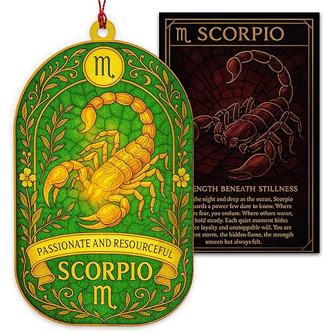 Scorpio Gifts For Men Women, Zodiac Gifts Keepsake Present For Mom, Dad With Card and Envelope, Women Birthday Gift Ideas -Astrology Constellation Horoscope Gift (Suncatcher Scorpio)