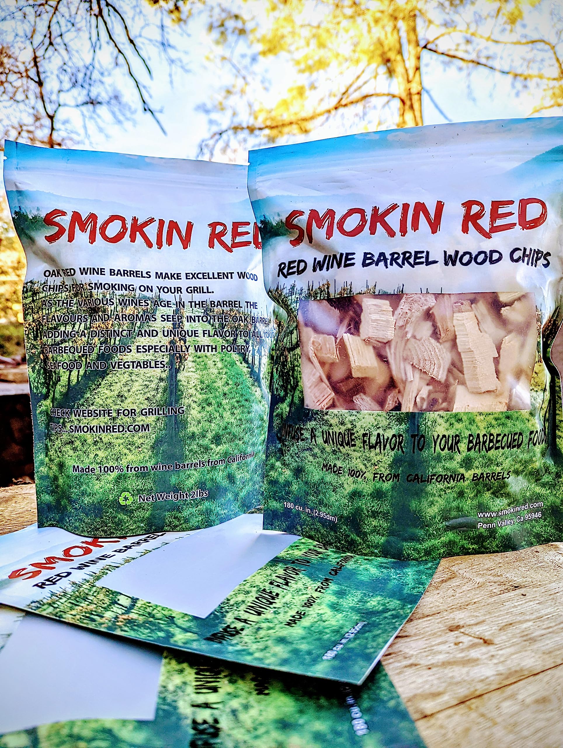 BBQ Smoking Wood Chips - Red Wine Barrel - Oak Wine Chips
