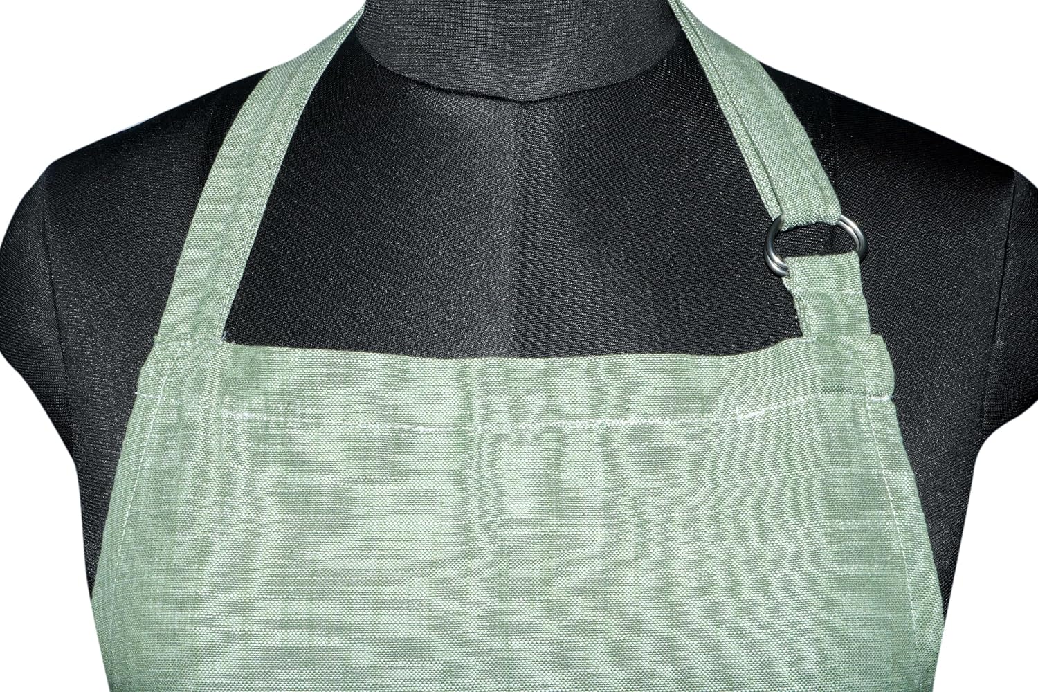 100% Cotton Chambray Apron with Pocket and Adjustable Neck with Long Ties Apron 25" X 31" for Women Men Chef Cooking, Baking, Gardening, Green - Image 4