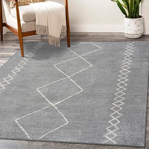 LUXE WEAVERS Daphnes 2735 - Alfombra geométrica marroquí bohemia gris de 8 x 10 pies