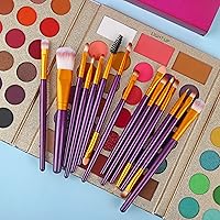Vista 5 de UCANBE Paleta de sombra de ojos de maquillaje + juego de 15 pinceles, paleta de maquillaje pigmentada de 86 colores con pinceles, paletas