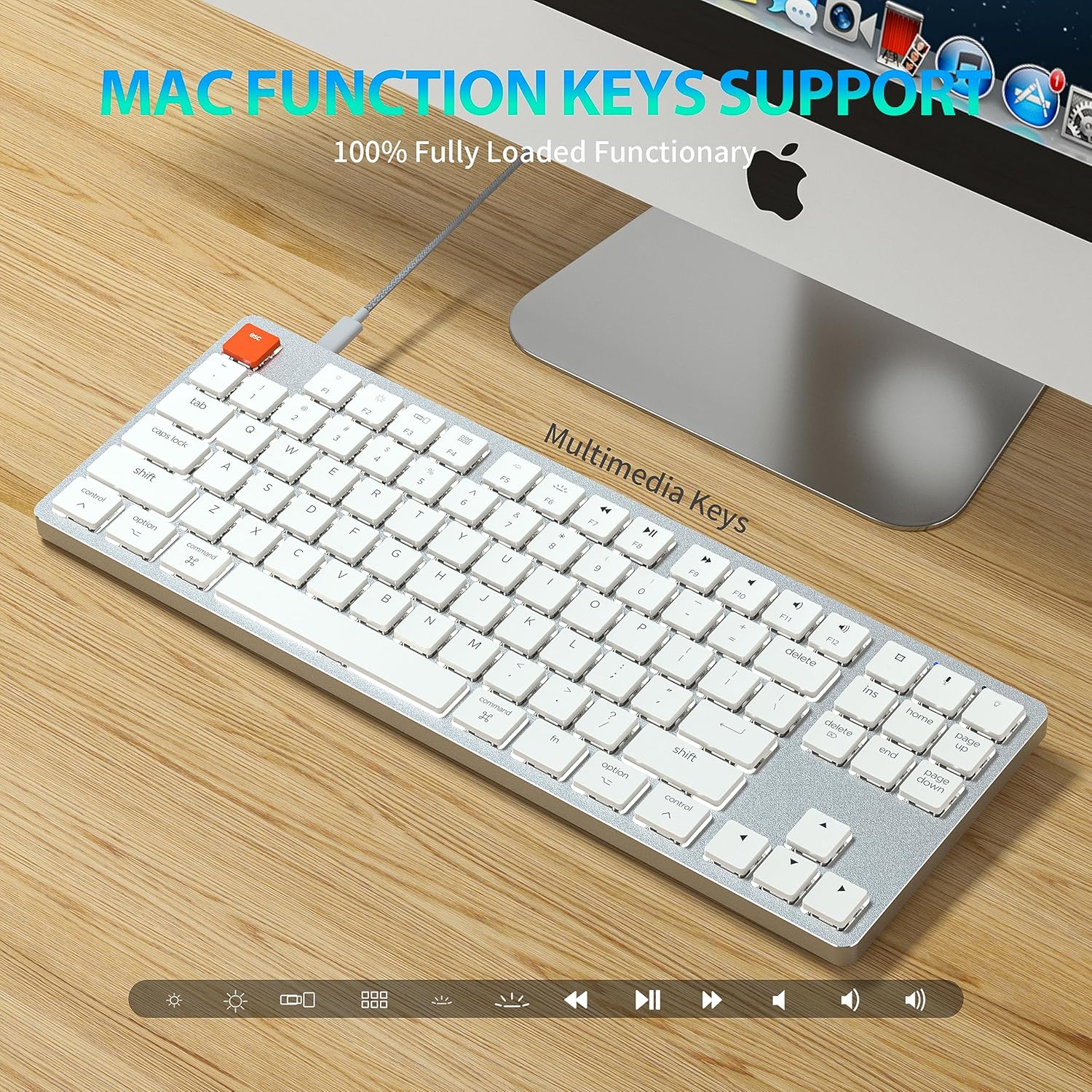 Keyboard with Mac Function Keys highlighted