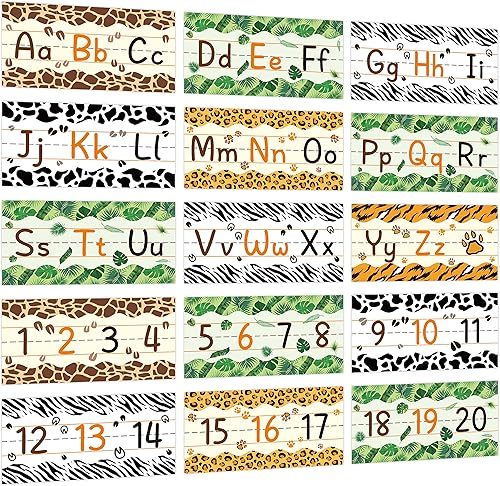 TICIAGA Juego de 15 tablones de anuncios de línea del alfabeto de primavera flores primaverales números ABC 0-20 decoración de borde de pared para