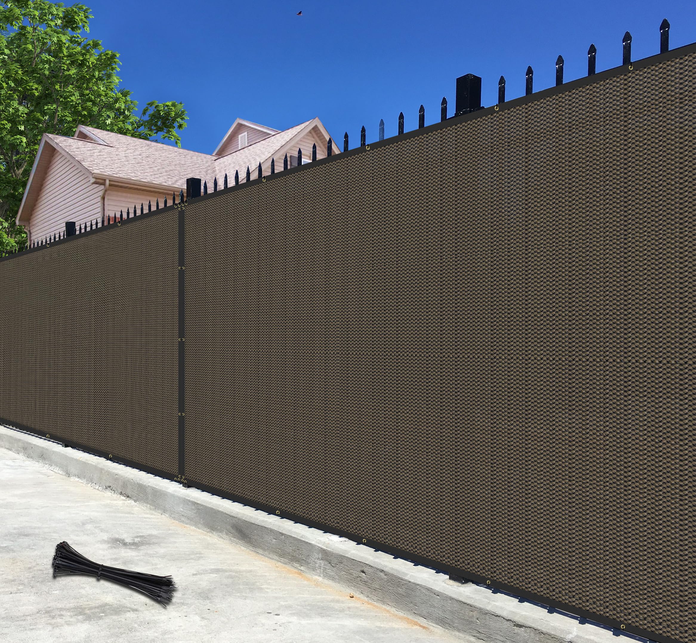 Photo 1 of Bynbbur 4' x 50' Brown HDPE Privacy Fence Screen