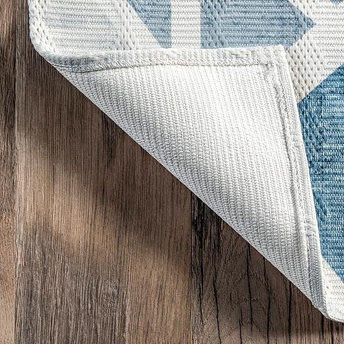 Miniatura 5 de nuLOOM Juli Mosaic - Alfombra geométrica lavable a máquina, 2 pies 6 pulgadas x 8 pies, color azul