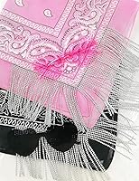 Vista 8 de Bandana con flecos de diamantes de imitación con lentes de sol de corazón, disco vaquera niño cachemira patrón máscara facial bufanda cuadrada