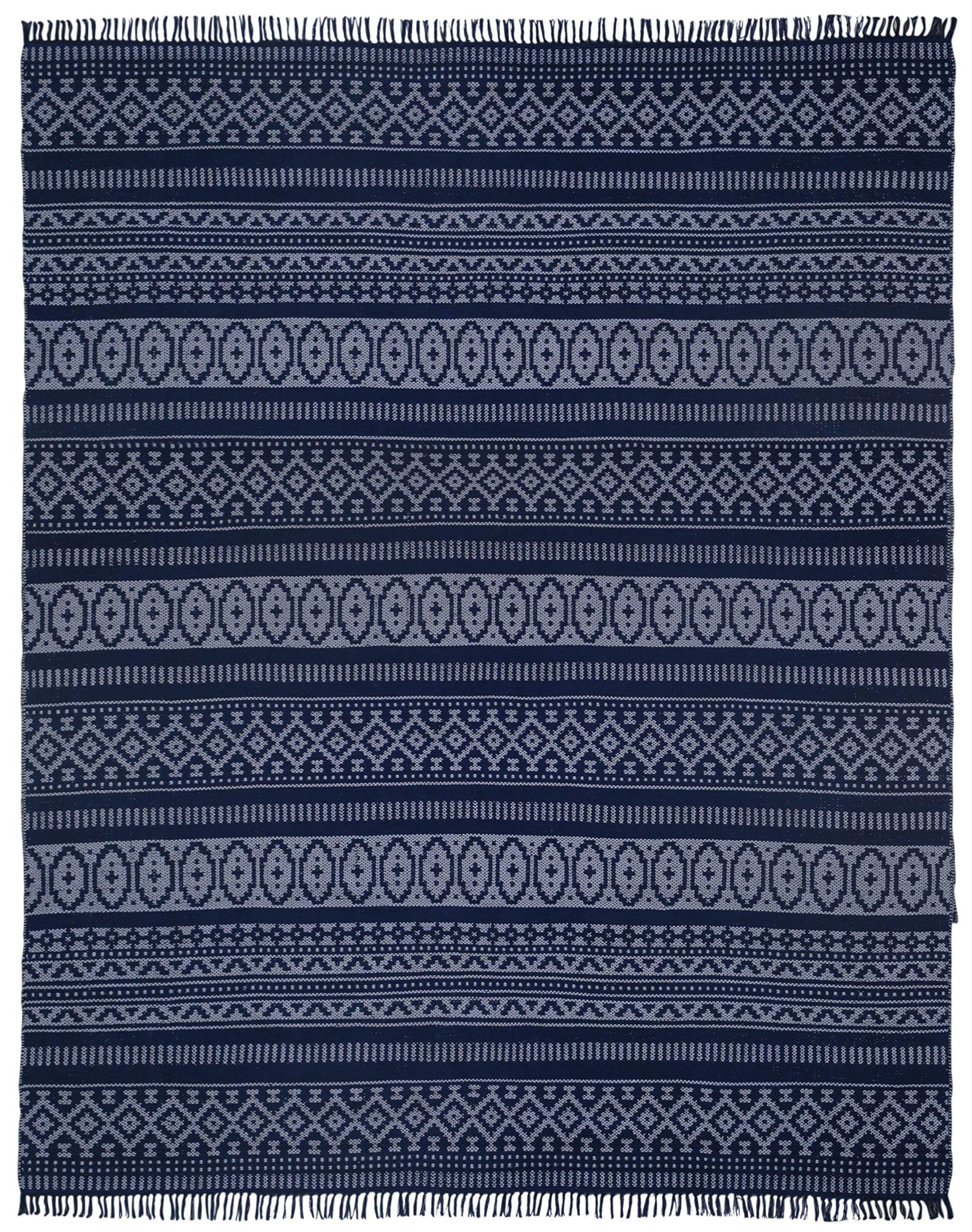 Blue Geo Cotton (8'x10') Rug
