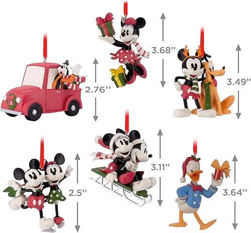 Miniatura 4 de Hallmark Disney - Juego de 6 adornos navideños de Mickey Mouse y sus amigos