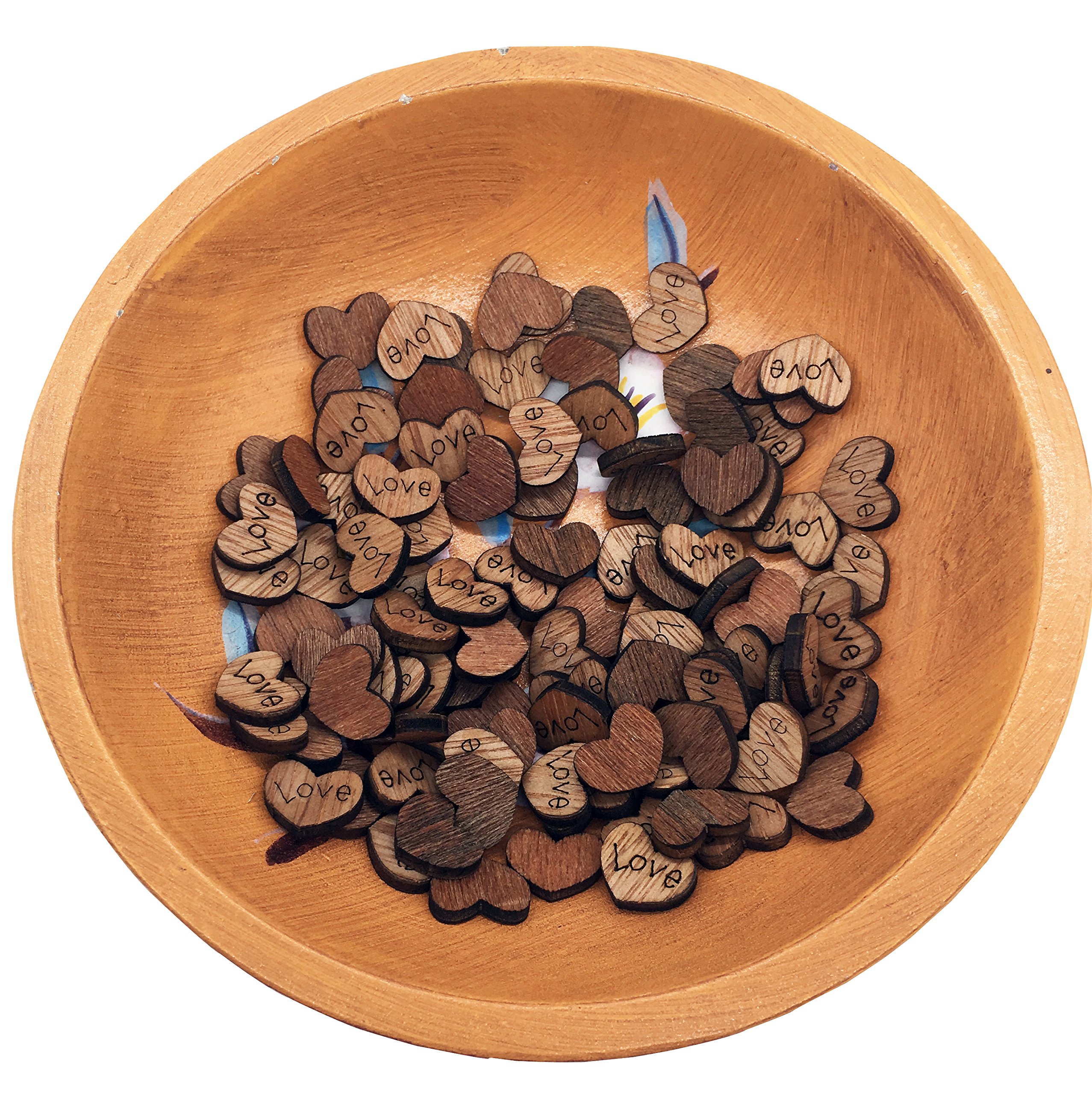 Rustic Wood Heart Confetti For Weddings - Engraved Zambia