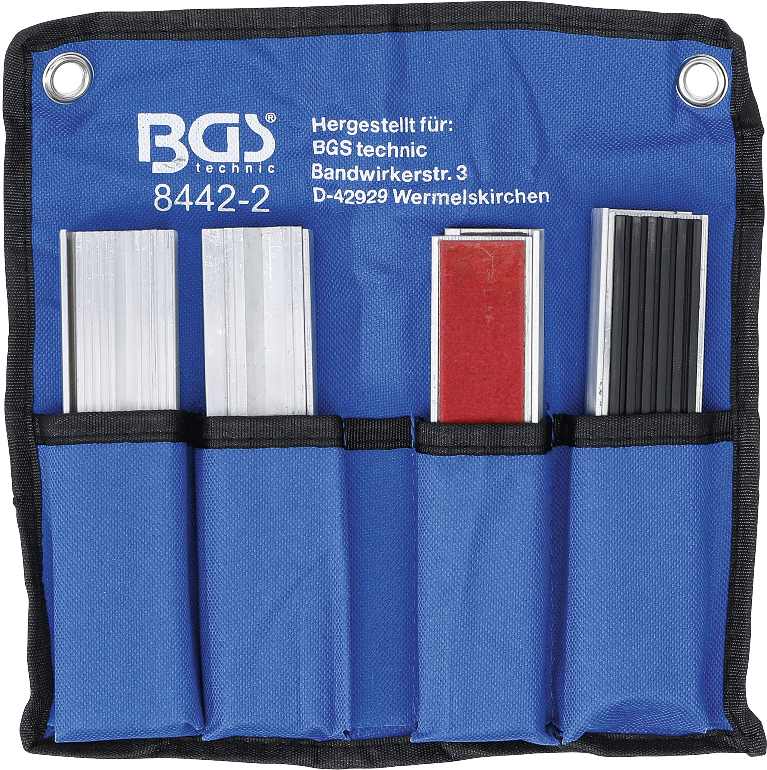 GEDORE red Parallel-Schraubstock mit Amboss & BGS 8442-2 | Schraubstock-Schutzbacken-Satz | 8-tlg. | Aluminium | 150 mm | mit Magnet | Alu | Schonbacken