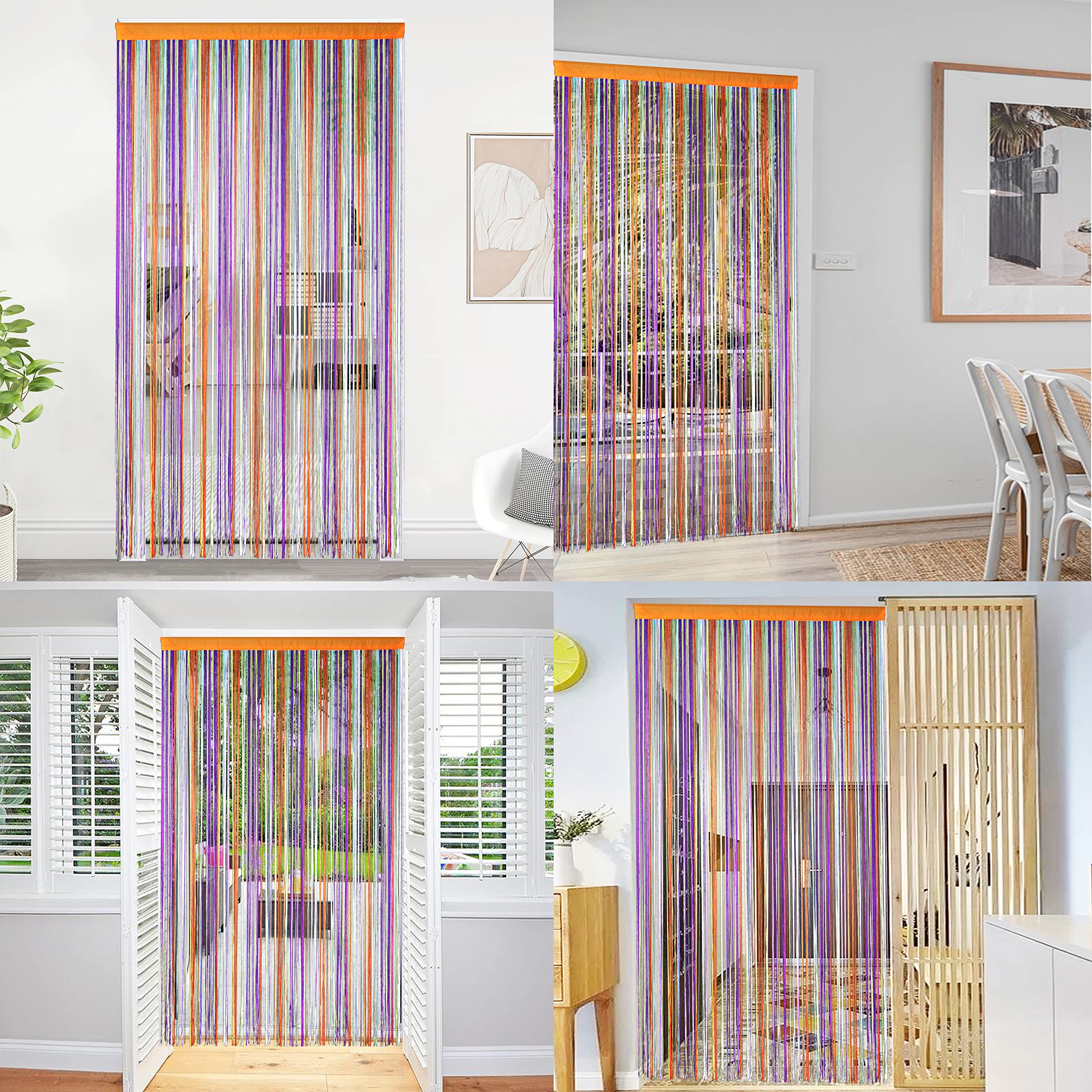 Tende per porte, zanzariere, per finestre, mosche, porte, decorazioni, divisori, pannelli, camera da letto, soggiorno, armadio, tende per porte (arcobaleno, 90 x 200 cm)