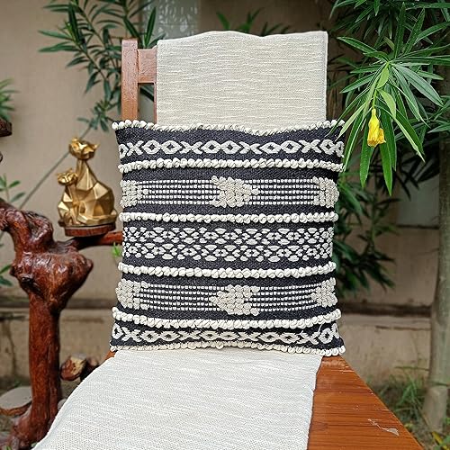 Vista 66 de Trade Star Fundas de cojín bohemias 100% de algodón, decoración de otoño natural, fundas de almohada de primavera para ropa de cama, hermosa funda