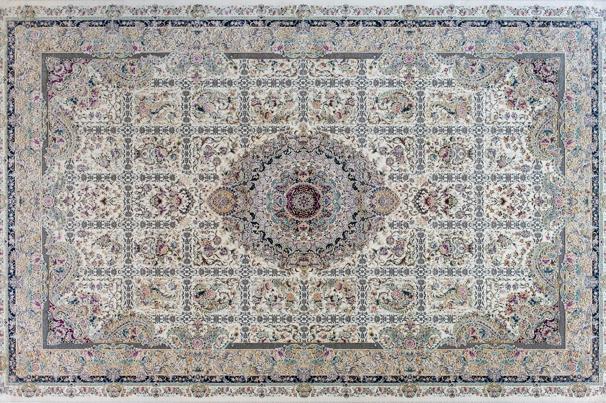 ART WORLD GALLERY WAG Home-Luxurious Iranian Acrylic Classic Gream Carpet for Elegant Living Rooms (100x600 cm), Awg--ats3-cream