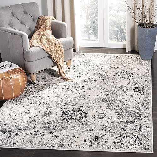 Safavieh Madison Collection MAD611G - Alfombra decorativa con diseño bohemio, desgastado y elegante de medallones florales y enrejado, no desprende