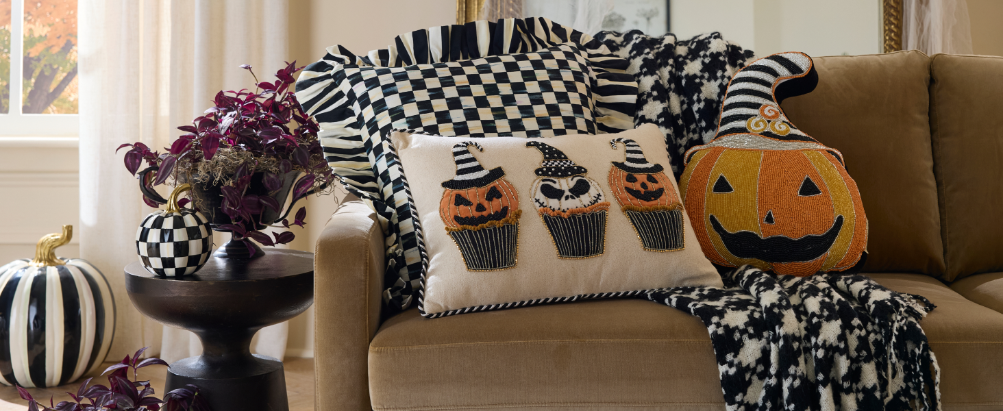 Amazon.com: MACKENZIE-CHILDS Set of 2 Pumpkins, Resin Halloween