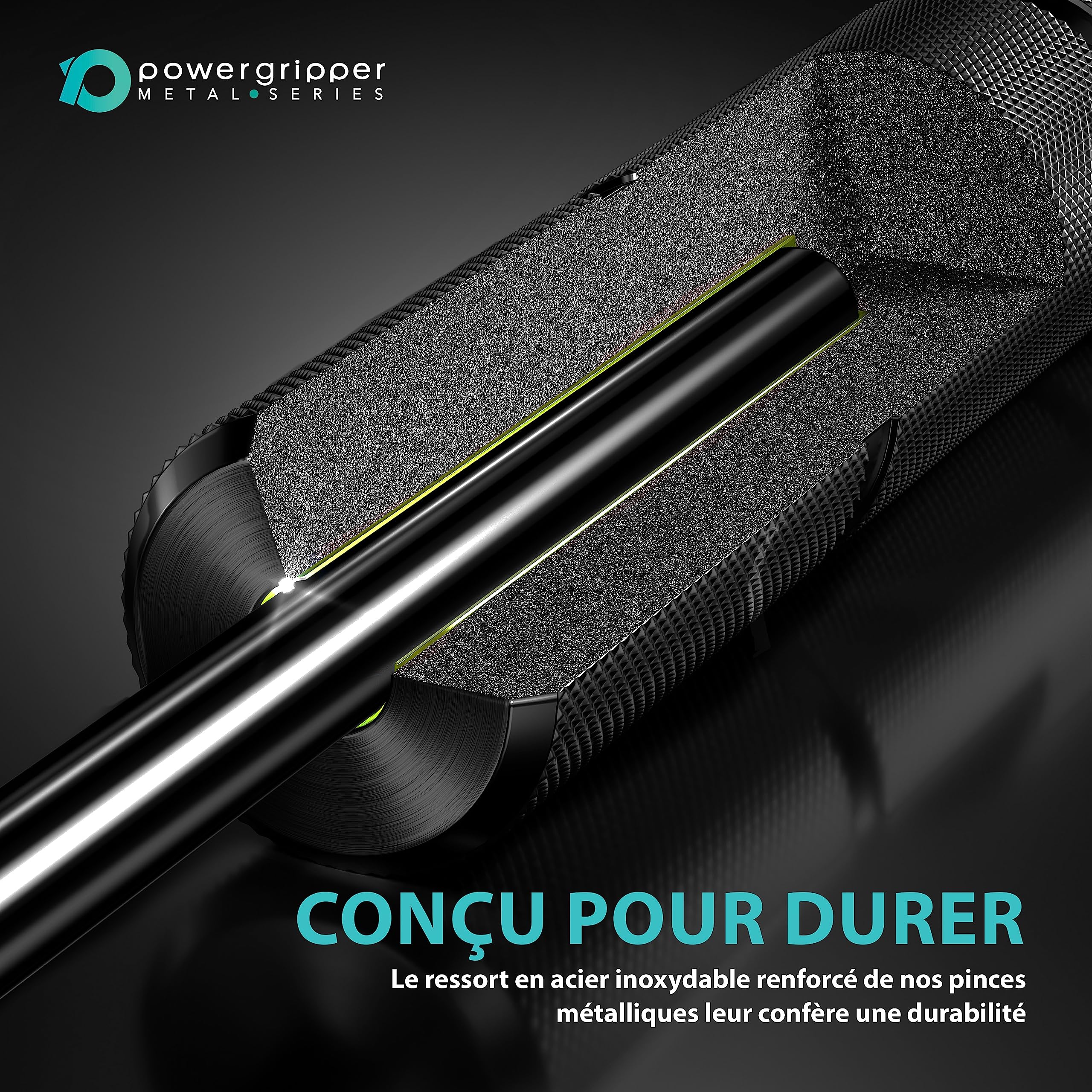 Power Gripper Metal Series - Renforceurs de poignées Professionnels - (50lbs - 400lbs) pour l'entraînement des poignées, des Poignets et des Bras