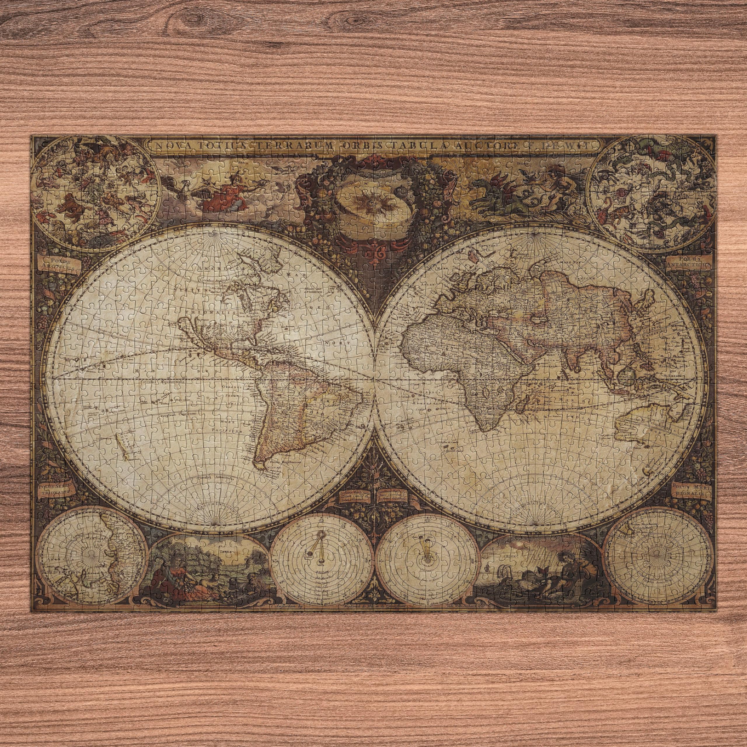 Amazon | Ambesonne 世界地図ジグソーパズル 大人用 1720年代に描かれ