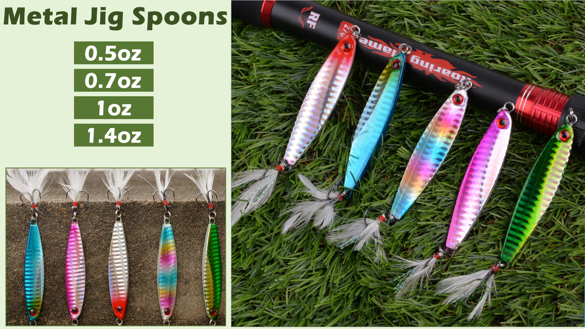 5 Leurres De Pêche Jig Papillon Métal – 15/20/30g – Pour Thon Et Poissons En Mer Ou Rivière