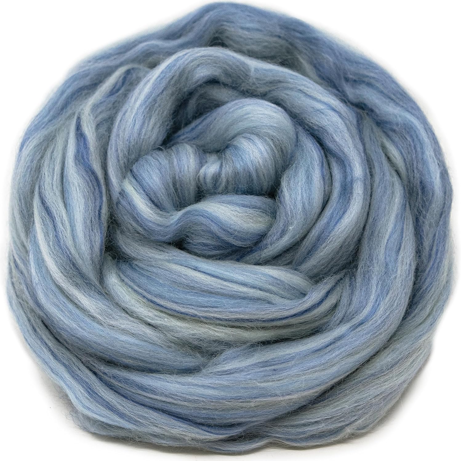 Merino and Rayon Derived from Bamboo Fiber Blend. Super Soft Combed Top Roving for Hand Spinning, Needle Felting, Wet Felting, soap Making and Dryer Balls. Alaska Glaciers