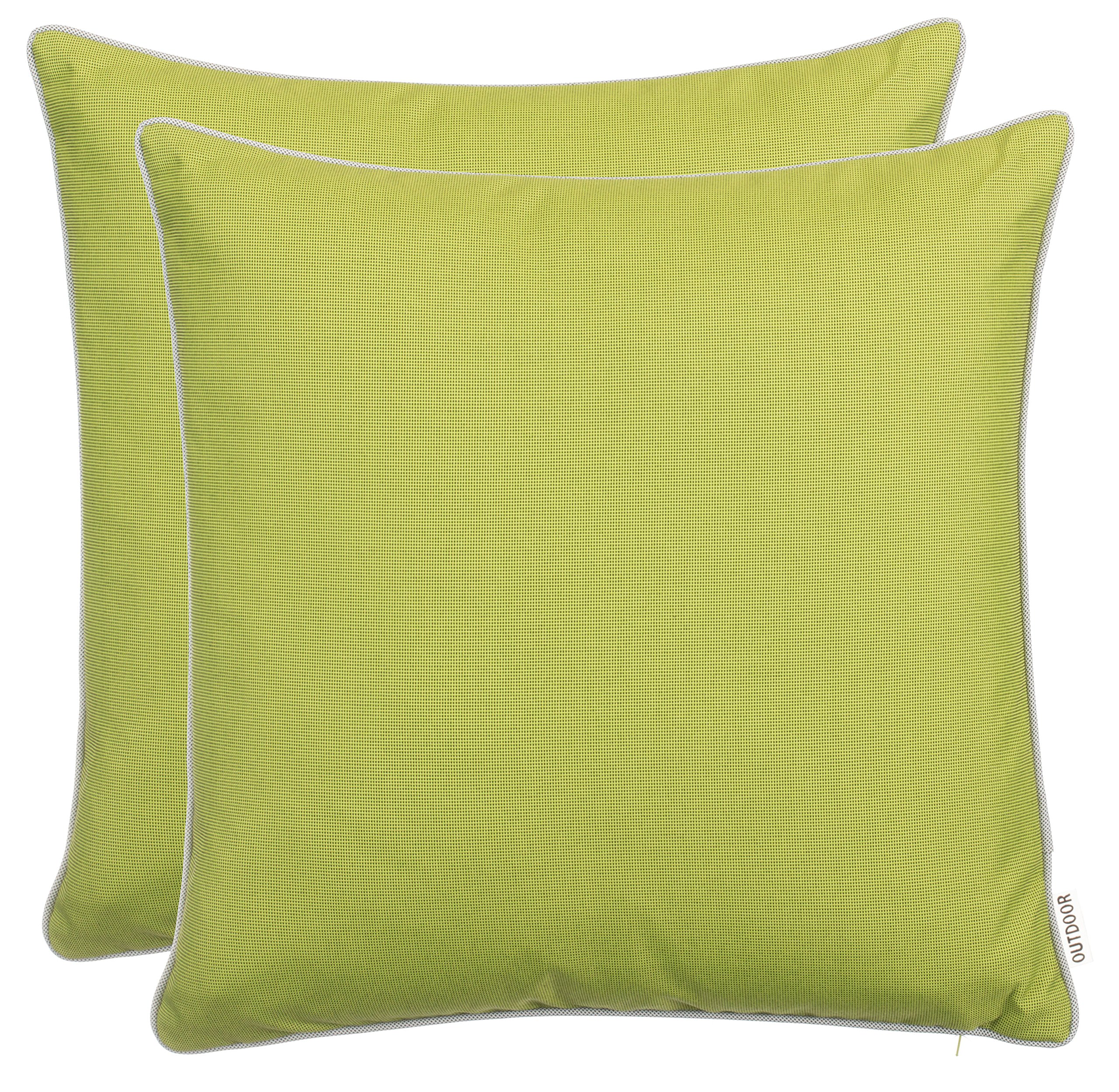 Brandsseller Set de 2 Cojines de Exterior 45x45 cm – Cojines Decorativos Impermeables con Ribete – Resistentes a la Intemperie para Jardín, Sofá, Balcón y Terraza – Verde