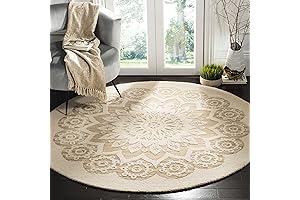 SAFAVIEH Blossom Collection 6' Round Wool Area Rug