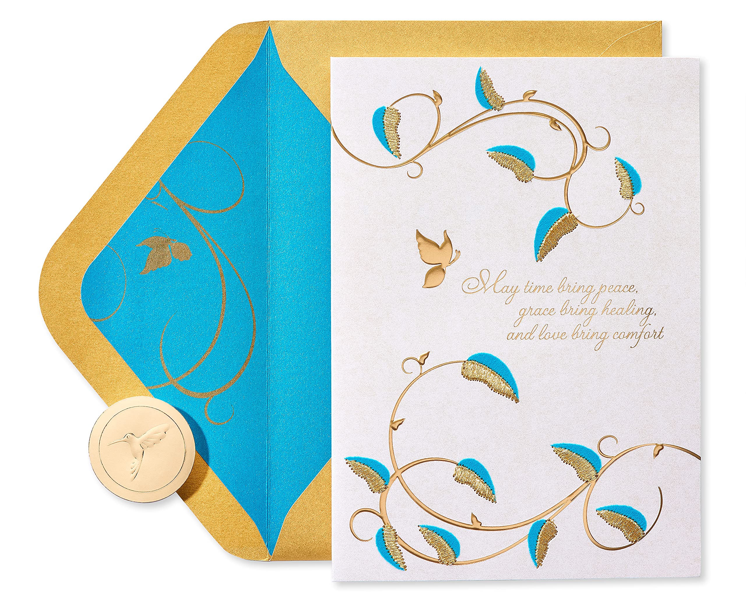 Papyrus Biglietto Di Simpatia Con Lillà | Condoglianze Eleganti Con Glitter E Busta Verde Lime – Messaggio In Inglese (12,7 X 17,8 Cm) - 4
