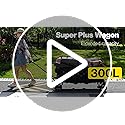 49''L Collapsible Foldable Extended Wagon with 450lbs Weight Capacity, Heavy Duty 300L Folding Utility Garden Cart with Big All-Terrain Beach Wheels & Drink Holders. Black