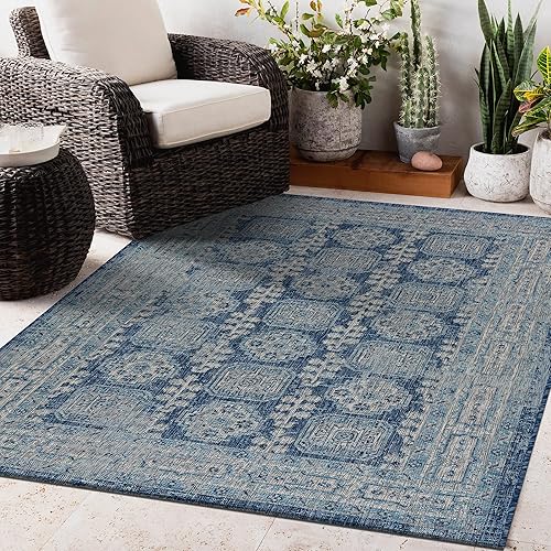 Miniatura 6 de Keen Home Design Alfombra moderna para exteriores, 8 x 10 pies, lavable para interiores y exteriores, para patio, cocina, balcón, playa, jardín,