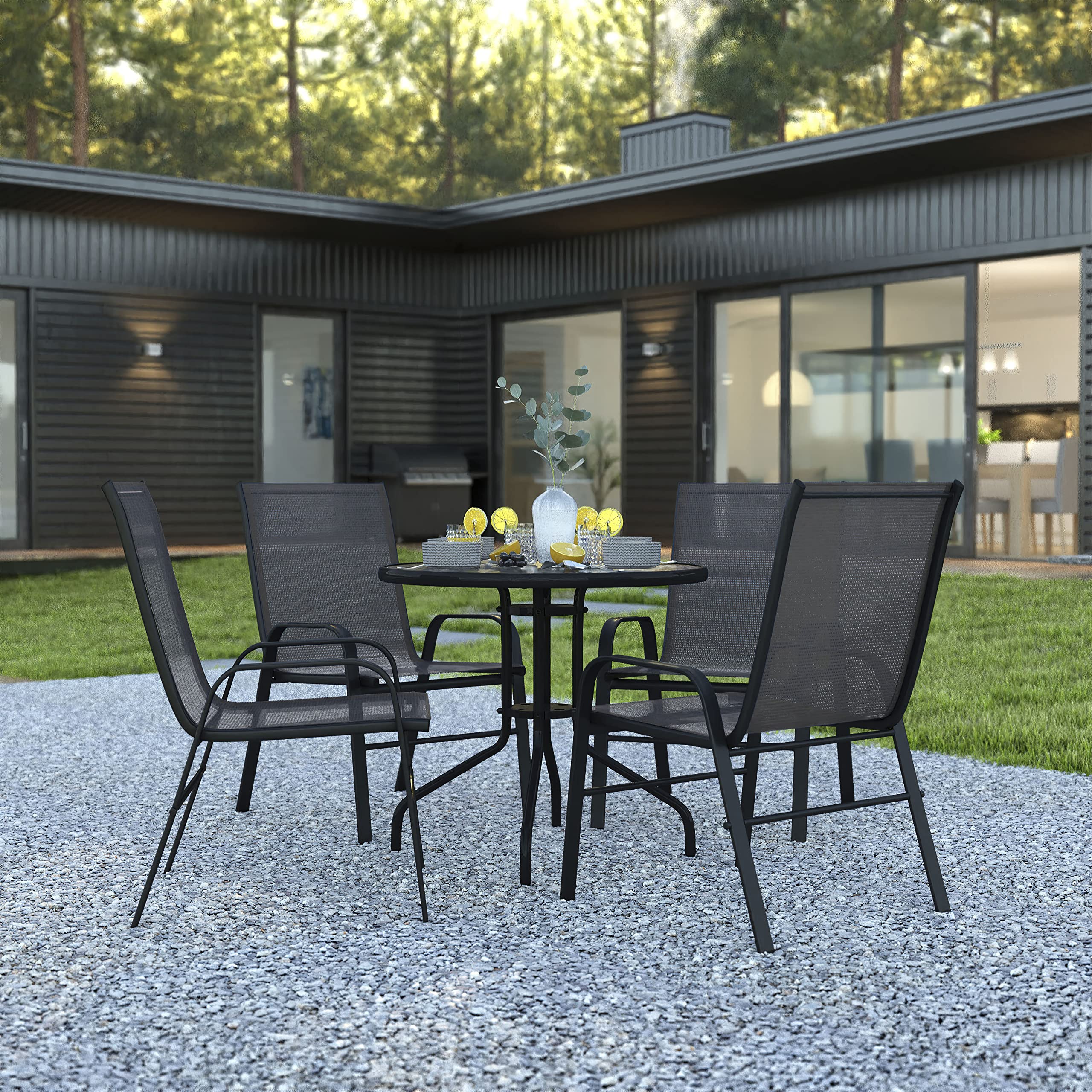 Amazon.com: EMMA + OLIVER Five Piece Indoor/Outdoor Dining Set