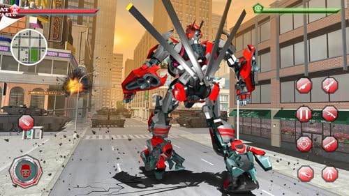 Helicóptero voando robô jogo de transformação para crianças - guerra final do tanque 2018