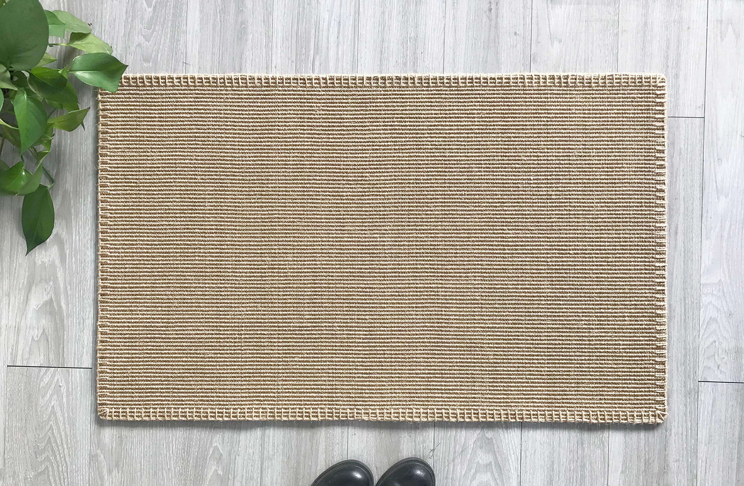 Amazon Com Sr001 Sisal Rug Mat Jute Rug Mat Tea Rug Hand Sewing Rug Non Slip 100x150cm 39 4 X59 1 Beige Kitchen Dining