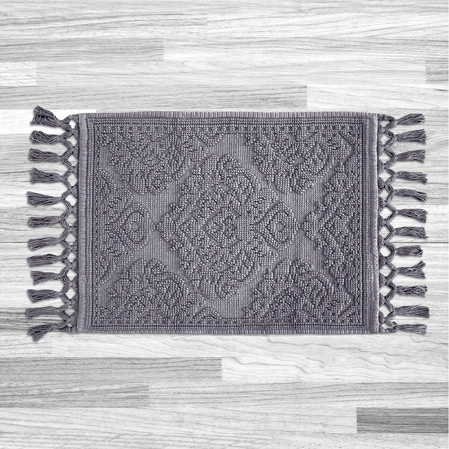 Jean Pierre – Ricardo Bath Mat, Woven Fringe Bathroom Rugs, 100% Cotton, Premium Bathroom Decor – Measures 17″ x 31″ – Dark Gray Jean Pierre – Ricardo Bath Mat, Woven Fringe Bathroom Rugs, 100% Cotton, Premium Bathroom Decor – Measures 17″ x 31″ – Dark Gray
