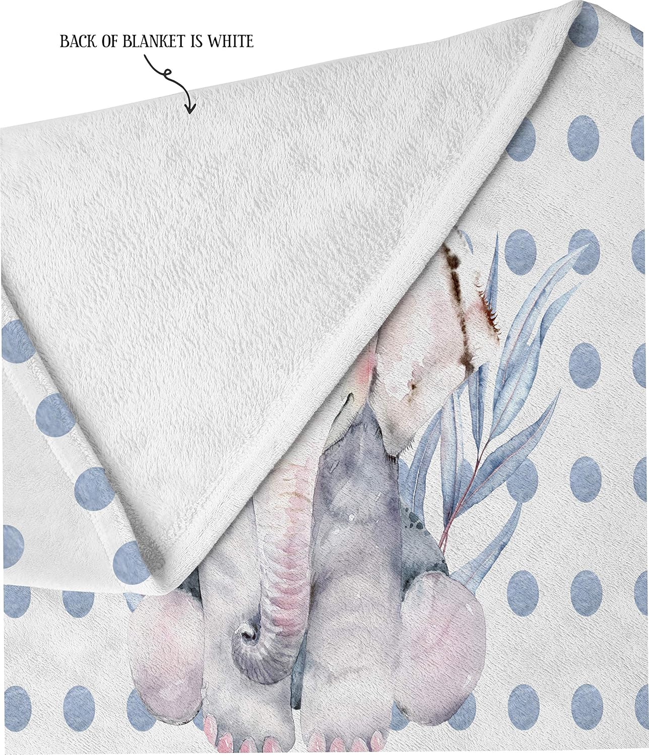 Custom Baby Boy Name Blanket, Elephant Monogram, Safari (30 x 40 inches)