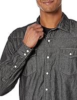 Vista 3 de Tienda Essentials - Camisa de mezclilla, corte regular y manga larga para hombre