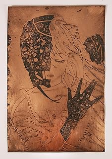 Elfen Lied, Anime, Elfen Lied inspired, fan art, Wall art, Metal stencil, metal oxidation, fan art, brass print, steampunk