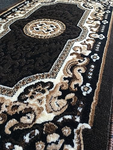 Miniatura 2 de Tapete tradicional persa para puerta, diseño negro, D123 (2 pies x 3 pies 4 pulgadas)